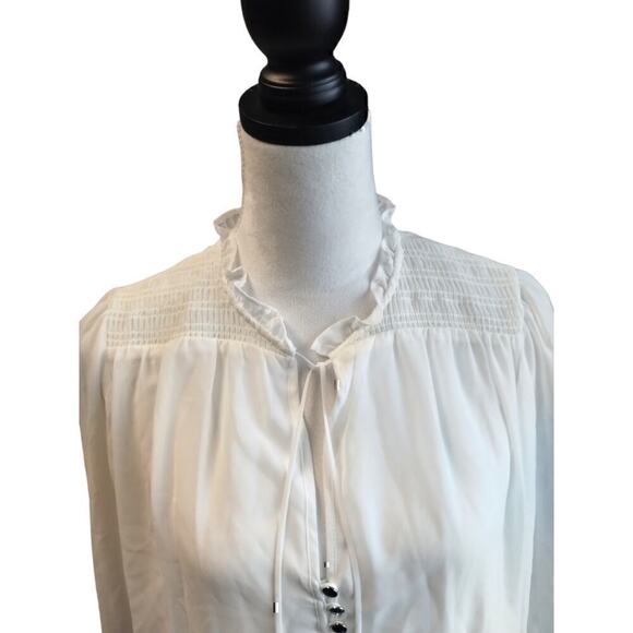 Calvin Klein Shear Blouse color White size Small - Picture 3 of 9